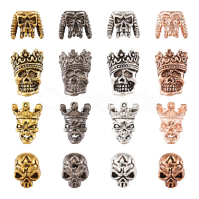 Fashewelry 32Pcs 16 Styles Tibetan Style Alloy Beads FIND-FW0001-13-1