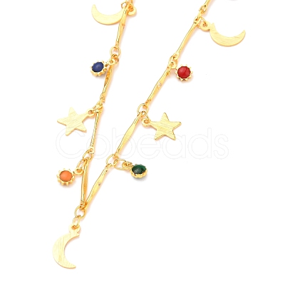 Brass Enamel Pendant Necklaces NJEW-JN03120-1