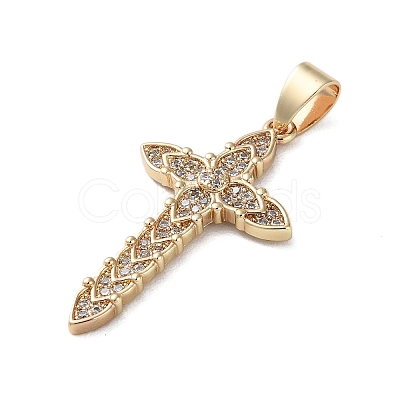 Brass Micro Micro Pave Clear Cubic Zirconia Pendants KK-A212-01A-G-1