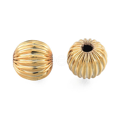 Brass Grooved Beads KK-N259-27A-1