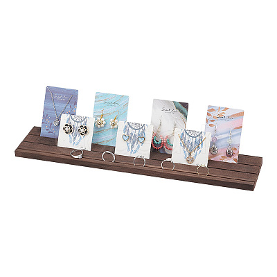 3-Slot Wooden Earring Display Stands ODIS-WH0029-60-1