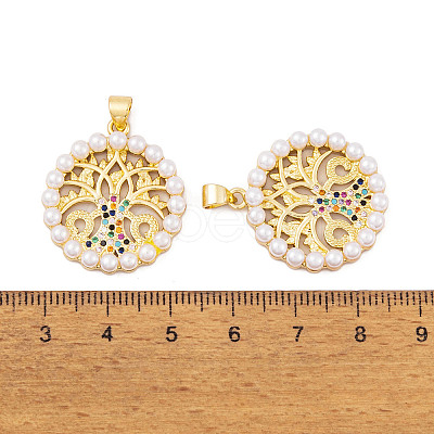 Brass Micro Pave Cubic Zirconia Pendants KK-E108-45G-1