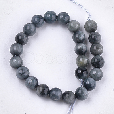 Natural Hawk's Eye Beads Strands X-G-S333-8mm-027-1