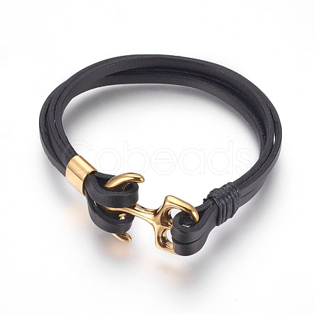 Leather Cord Multi-strand Bracelets BJEW-F349-22G-1