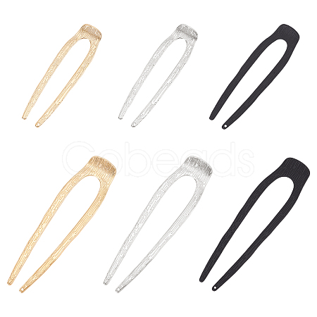 CRASPIRE 6Pcs 6 Style Alloy Hair Forks OHAR-CP0001-06-1