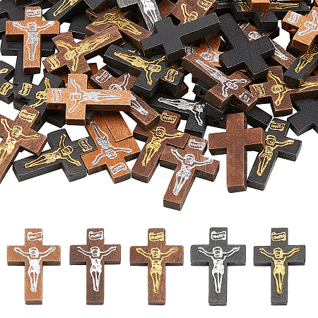  DIY Crucifix Cross Pendant Necklace Making Kits DIY-NB0007-51-1