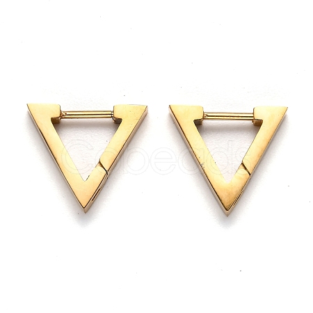 304 Stainless Steel Triangle Huggie Hoop Earrings STAS-H156-02C-G-1