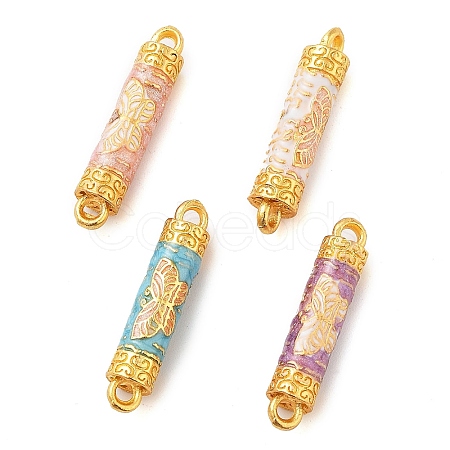 Alloy Enamel Column with Butterfly Links Connector Charms ENAM-M008-10G-1