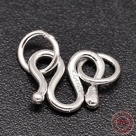 925 Sterling Silver S-Hook Clasps STER-F014-05B-1