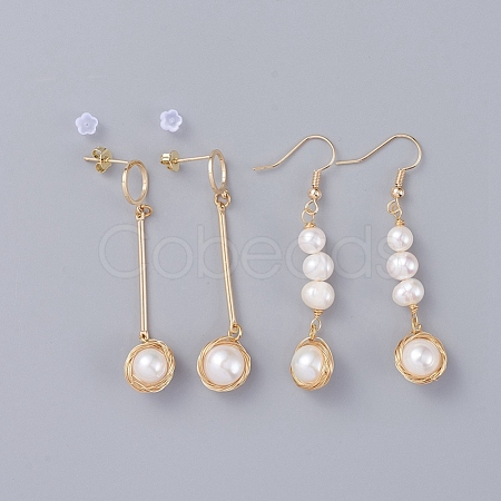 Stud Earrings and Dangle Earrings Set EJEW-JE04044-1