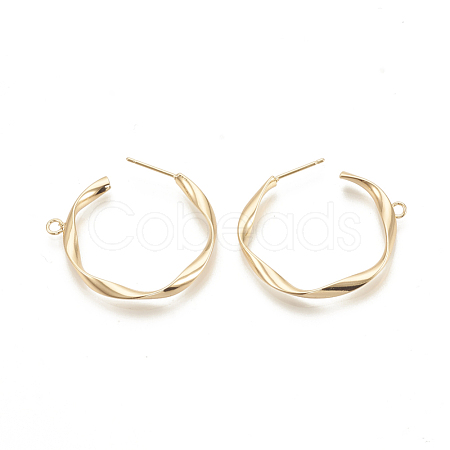 Brass Stud Earring Findings X-KK-N186-46G-1