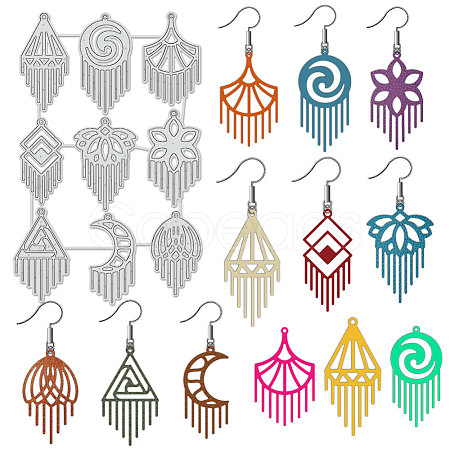 Tassel Earring Theme Carbon Steel Cutting Dies Stencils DIY-WH0309-1948-1