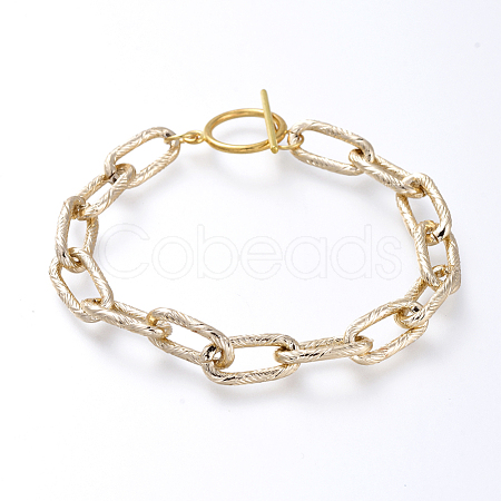 Aluminum Paperclip Chain Bracelets BJEW-JB05167-01-1