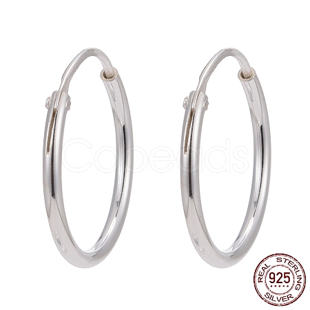 925 Sterling Silver Hoop Earring Findings STER-E062-05B-S-1