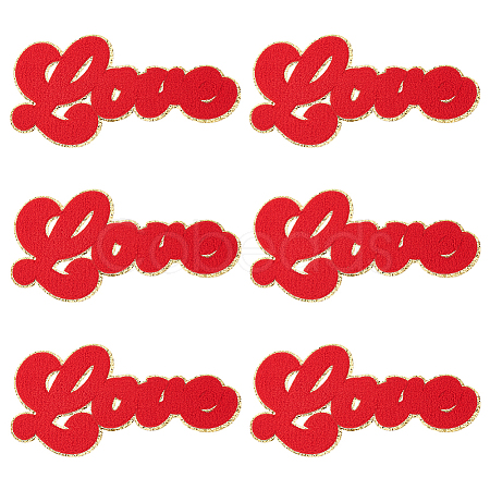 Word Love Towel Embroidery Cloth Iron on/Sew on Patches PATC-FG0001-56-1