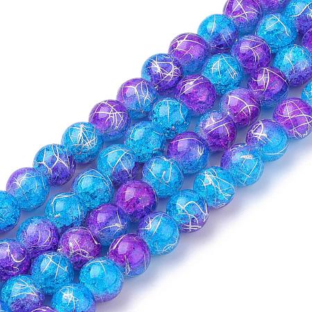 Drawbench Synthetic Crackle Quartz Beads Strands GLAA-S139-8mm-01-1
