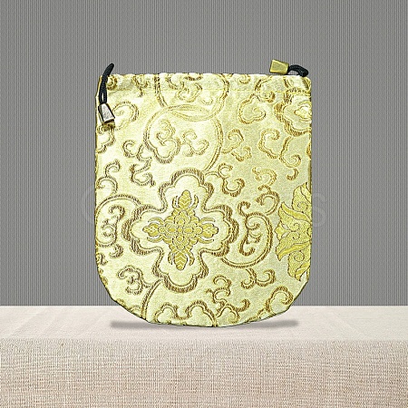 Chinese Style Brocade Drawstring Gift Blessing Bags PW-WG35235-02-1