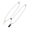 2Pcs 2 Style Natural Black Obsidian & White Jade Bullet Pendant Necklaces Set, Magnetic Alloy Metch Couple Necklaces for Best Friends Lovers, Heart, 17.60~17.72 inch(44.7~45cm), 1Pc/style