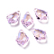 Glass Rhinestone Pendants, Faceted, Maple Leaf, Light Rose, 16.5x11.5x5.5mm, Hole: 1.2mm