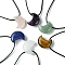 Natural & Synthetic Gemstone Pendant Necklaces, with Wax Cord, Moon, 14.17~27.95 inch(36~71cm)