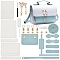 DIY Imitation Leather Sew on Women's Crossbody Handbag Making Kit, include Needle, Screwdriver, Thread, Cat Head Decorative Clasp, Magnetic Clasp, Aqua, Finished: 15x19x6cm