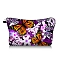 Polyester Cosmetic Pouches, Waterproof Clutch Bag, Toilet Bag for Women, Butterfly, Plum, 22.5x13.5cm