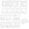 2 Sets 2 Styles Plastic Drawing Stencil, Drawing Scale Template, For DIY Scrapbooking, Flower and Leaf, White, 130x130x0.1mm, 1set/style