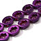 Electroplated Synthetic Non-magnetic Hematite Beads Strands, Oval with Cross, Purple Plated, 10x8x3mm, Hole: 0.9mm, about 40pcs/strand, 15.75''(40cm)