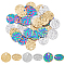 HOBBIESAY 36Pcs 3 Colors 304 Stainless Steel Charms, Textured, Flat Round Charm, Mixed Color, 10x1mm, Hole: 1.4mm, 12pcs/color