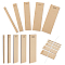 10Pcs 5 Style Wood Macrame Tassel Makers, Rectangle Cutting Guide, Moccasin, 15x1~5x0.3cm, 2pcs/style