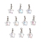 10Pcs Glass Pendants, with Platinum Brass Ice Pick Pinch Bails, Faceted, Star, Clear AB, 18x13.5x6.5mm, Hole: 4x3.5mm