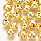 ABS Plastic Beads, Round, Golden Plated Plated, 11.5~12x11~11.5mm, Hole: 2mm, hole: 2~2.5mm, about 560pcs/500g