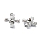 Rack Plating Brass Micro Pave Clear Cubic Zirconia Beads, Long-Lasting Plated, Cross, Platinum, 10x10x4mm, Hole: 1.9mm