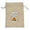 Christmas Printed Burlap Packing Pouches Drawstring Bags, Rectangle, Tan, House, 18x13x0.01cm