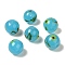 Handmade Lampwork Beads, Imitation Jade Beads, Round, Dark Turquoise, 15.5~16mm, Hole: 3mm