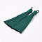 Nylon Tassels Big Pendant Decorations, Sea Green, 83~92x9~10mm, Hole: 1.5~4mm