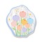 Embossed Printed Acrylic Pendants, Spring & Summer Theme, with Flower Pattern, Colorful, 34.5x31.5x2.5mm, Hole: 1.6mm