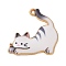 Rack Plating Alloy Enamel Pendants, Golden, Cat Charm, WhiteSmoke, 25x25x25mm, Hole: 2mm