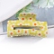 Flower Pattern PVC Plastic Claw Hair Clips, Hair Accessories for Women & Girls, Rectangle, Yellow, 43x81x39mm