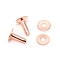 Brass Studs Rivets, for DIY Leather Belt, Handbag, Purse Accessories, with Shims, Rose Gold, 1.45x1.1cm, Pin: 4mm, 4pcs/set