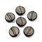 Plating Acrylic Beads, Golden Metal Enlaced, Flat Round with Looped Grain, Black, 16x5mm, Hole: 1.5mm, 702pcs/500g