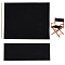 Cloth Chair Replacement, with 2 Wood Sticks, for Director Chair, Makeup Chair Seat and Back, Black, 195~420x530x5~6mm