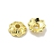 Alloy Bead Caps, Long-Lasting Plated, Lead Free & Cadmium Free, Flower, Real 14K Gold Plated, 6x6x2mm, Hole: 1.4mm