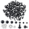 SUPERFINDINGS 100Pcs Craft Plastic Doll Eyes, Stuffed Toy Eyes, Safety Eyes, Half Round, with 20Pcs Iron Washers, Black, 2~18x1~12mm, Hole: 2.5~5x3~5.5mm