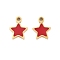 Ion Plating(IP) 304 Stainless Steel Enamel Charms, Star Charm, Firebrick, Golden, 8x6.5x1mm, Hole: 1.2mm