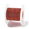 Iron Rhinestone Glass Cup Chain, with Spool, Tangerine, 2x2~2.5x2mm, about 16.40 Feet(5m)/Roll