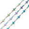 304 Stainless Steel Chains, Soldered, Cross Link Chains, Rainbow Color, 13.5x5x1.2mm, about 32.8 Feet(10m)/roll