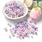 5 Colors ABS Plastic Imitation Pearl Beads, Round, Pink, 5~8x5~8mm, Hole: 1.5~2.3mm