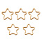 Real 14K Gold Plated Brass Linking Rings, Star, 11x11x0.9mm, Inner Diameter: 9.3x7.7mm