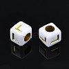 Golden Plating Acrylic Beads PACR-S219-22A-4